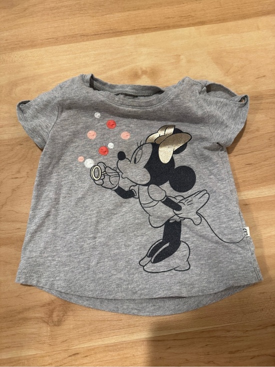 Disney Other - Minnie Mouse Bubbles Baby Gap Tee Shirt Gray Glitter 18-24 months